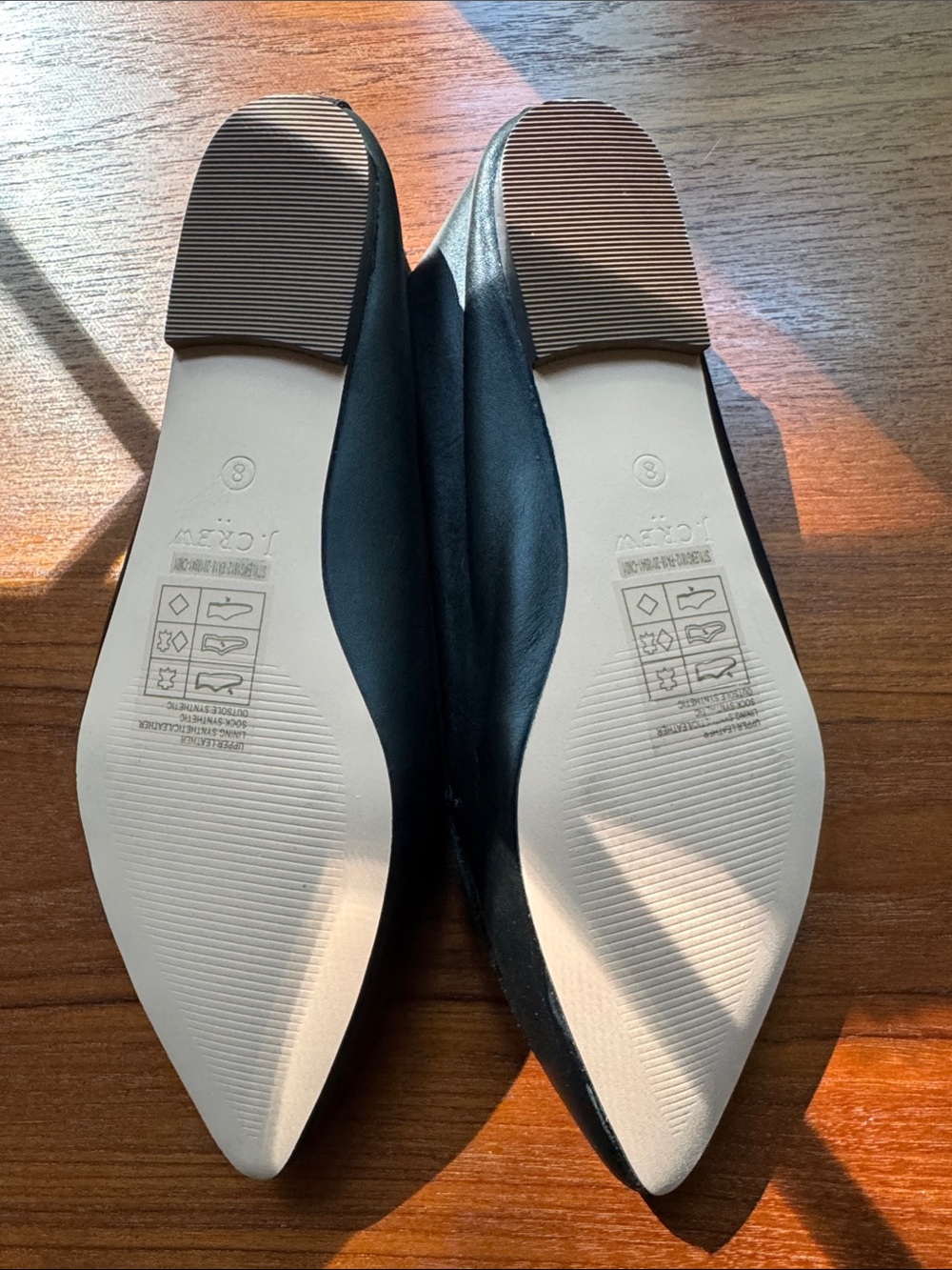 J. Crew Edie Leather Loafers Point Toe Flats in Black G1812 | Size 8 - Picture 3 of 5